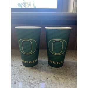 Set of 2 Oregon Ducks 3D Spirit Cups Drinking Football
